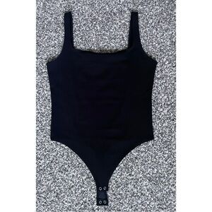 Express Black Square Neck Bodysuit with Wide Straps